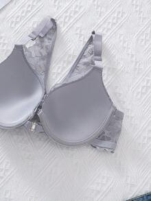 3pcs Comfortable Front Closure Bras With Lace Decor, Fashionable Design For Daily Wear, Perfect Fit And Support In Various Sizes - Multicolor - View 6