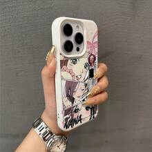 Fashion New Anime Nana Osakis Phone Suitable 17, 16e, 16, 15, 14, 13, 12, 11 Pro,, X, XR, XSMAX, 8, 11 Plus Shockproof Soft Back Cover Couple, Phone Accessory, Cute Anime Design, Printed Design, Her17 17prom17 17promax - 白色 - 查看 4