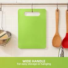2-Tone Plastic Cutting Board, Space-Saving Hanging Hole Design, Separate Raw & Cooked Fruits/Veggies, Practical Kitchen Tool