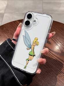 Disney 1 pieza Funda de teléfono transparente de TPU con diseño de dibujos animados y amortiguación de golpes, adecuada como regalo de vacaciones, compatible con iPhone 13/14/15/16/17 Pro Max