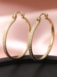 Elegant And Fashionable Star And Moon Hoop Earrings, Blue SyntheticZirconian Earrings, Versatile Stylish Earrings For Women, Perfect Valentine's Day Gift - Gold - View 10