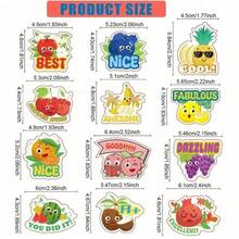 60pcs Scented Sticker Set, Fruit Pattern Fragrance Cartoon Stickers, 12 Fruit Flavors For School Classroom Rewards, Motivational & Funny Stickers, DIY Decorations - Multicolor - View 4