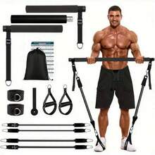 KINET 12pcs Pilates Stick Set With 4 Resistance Bands (160LBS), Suitable For Home Gym, Yoga, Squats And Full Body Shaping - Exercises Legs, Butt, Waist And Arms