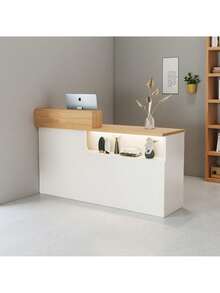 Recepcion Escritorio Con Guía Y Cajon Cerradura Mueble 120cm - Blanco - Ver 8