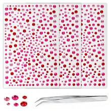 975Pcs Face Gems Hair Gems, Self-Adhesive Face Jewels Eye Jewels Rhinestones 3/4/5/6 Mm DIY Face Gems Stick On, Hair Body Rhinestones Gems Crystals Pearls For Face Makeup, Crafts (Gem_red+Pink+Rose){Inchcolor_nameinch:Inchgem_red+Pink+Roseinch} - 寶石紅+粉紅色+玫瑰 - 查看 1
