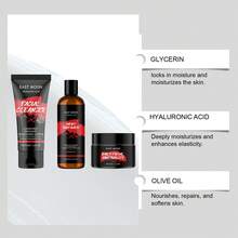 EAST MOON Men'S Facial Cleanser Body Wash Scented Stick Moisturizer Skin Cleansing Skincare Christmas Gift Set, Cleansing & Moisturizing, Birthday Thanksgiving New Year Party Gift For Men - Black - View 6