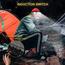 1pc Multi-Function COB Headlamp Sensor LED Strip Headlight, Rechargeable Work Light Suitable For Hiking, Running, Cycling - 彩色 - 查看 9