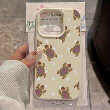 Funda de TPU para 16 Pro/14/16/15/13P/12/11 con patrón de tortuga marrón, diseño simple duradero y a prueba de golpes, regalo perfecto para las fiestas, múltiples modelos disponibles - Colores mixtos - Ver 8