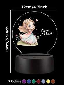 1pc Custom Personalized Table Lamp Night Light Customized Cartoon Princesses And Animals 3D Night Light Toy Acrylic Night Lights Gift For Home Room Decoration Night Light Usb Powered & Battery Operated Optical Illusion Table Lamp With Remote Control Perfect Gift Send To Girls For Valentine's Day, Easter, Christmas Unique Room Decor, Fun And Adorable Nightlight Gifts Birthday Graduation Home Decor Back To School School Supplies,Christmas Gift Supplies