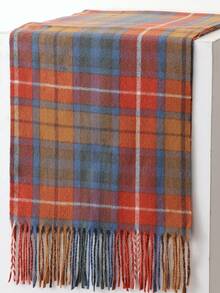 1 szt. Jesień/zima, nowy, wąski, ciepły szalik dla par w stylu brytyjskim, w kratę, z frędzlami, modny, lekki, z imitacji kaszmiru, wysokiej jakości, miękki i wygodny, odpowiedni do codziennego użytku, wymiary: 30 cm * 180 cm (przed zakupem należy sprawdzić szczegóły dotyczące rozmiaru produktu)