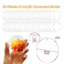 50 Piezas Espacios En Blanco De Ornamento Acrílico, Piezas Al Por Mayor De 3 Pulgadas De Diámetro Redondo Para Vinilo Claro Para Tarjeta De Asiento Y Decoración De Bodas, Discos De Acrílico Para Llaveros Con Agujero Para Grabado Para Proyectos De Bricolaje Y Manualidades Artísticas - transparente - Ver 9