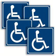 2/4/6/8 Pcs Wheelchair Accessible Stickers - Premium Laminated Vinyl Disability Access Symbol, Durable Disability Parking Decals, Suitable For Commercial Spaces, Offices, Restaurants, Buildings And Public Places - Multicolor - View 4