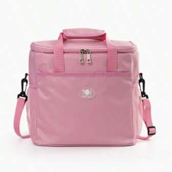 Large Capacity Dual-Use Insulated Lunch Bag, Suitable For Outdoor Picnics, Breast Milk Storage, And Daily Organization, In Pink
