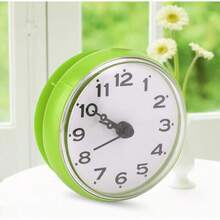 Reloj de Pared de Baño a Prueba de Agua, Espejo de Ventana de Succión de Pared Reloj de Ducha de Baño Accesorios de Baño(azul) - verde - Ver 4