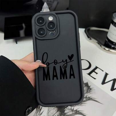 Boy MAMA" Text And Heart Pattern, Creative Cartoon Designs, New Staircase Phone Case With Eye Of Providence Motif – Fun & Unique Style For Men/Women.Simple Fashion  Gift Cover Compatible With IPhone 17, 16, 15, 14, 13, 12, 11 PLUS PRO MAX PRO Series, Mom Phone Case, Cool Phone Case, Mama Boy Phone Case, Birthday Phone Case, Cute Phone Case, Stylish Accessory, Creative Pattern, Fun Design, Durable Cover,  Accessory, Fashion Lovers, For Men And Women,Suitable For IPhone 17 Air