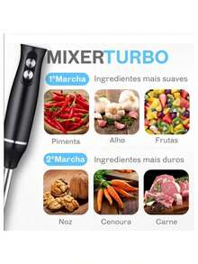 Mixer Vertical Turbo 4 em1 Moedor Processador Alimentos - LUNALU - Entrada do Brasil (127V) - Visão 5