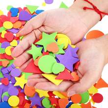 1-10 Packs (150-1500pcs) EVA Geometric Sponge Patch, Creative Handmade DIY Self-Adhesive Geometric Graffiti Stickers, Puzzle Intellectual Development Art Kits - Multicolor - View 6