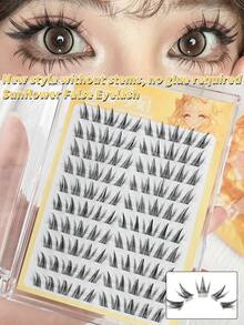 100 paquetes de pestañas postizas de piel de visón artificial, efecto natural 3D, fácil de aplicar en los ojos, reutilizables, aumentan el tamaño de los ojos instantáneamente, diseño segmentado para varias opciones de bricolaje, para que tengas un par de ojos grandes personalizados, recomendado para cosplay y maquillaje, sin pegamento - C - Ver 1