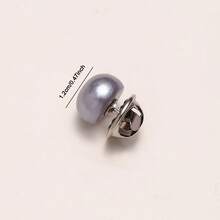 3 件仿珍珠胸针 - 可调节、防滑、用于束腰、调节衣领、固定围巾的别针,时尚配饰,配有香槟色、灰色、白色仿珍珠纽扣 - 非常适合连衣裙、衬衫和服装装饰,优雅的仿珍珠背衬衣夹 - 白色 - 查看 7