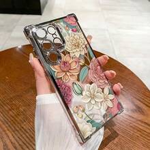 Handyhülle mit frischem Blumenmuster und Schutz an allen vier Ecken, kompatibel mit den Modellen der Serien S25, S24, S23 und S22, kompatibel mit iPhone 17, 16, 15, 14, 13, 12 und 11 Pro Max