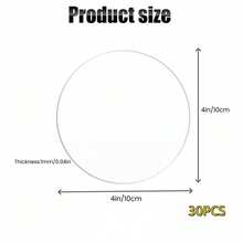30/50/100 件 4 英寸圆形透明圆片亚克力婚礼座位名片圆形圆盘透明亚克力空白塑料圆盘用于蛋糕托杯垫相框绘画艺术项目派对 DIY 工艺品名片和雕刻