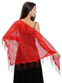 New Lightweight Hollow-Out Lace Knitted Triangle Scarf, Thin Shawlcover Upn For Summer, Sun Protection, Air Conditioning, Dates, Parties, Weddings, Geometric Pattern Fabric, Spring/Summer/Autumn