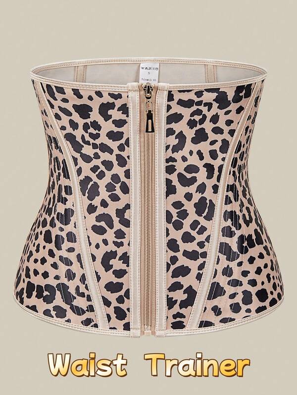 1PC Women's Double-Layer Latex Fitness Waist Trainer With Snap Buttons, Suitable For Daily Wear And Workouts.