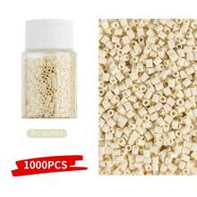 1000 piezas de cuentas Perler negras y blancas de 2,6 mm en botella pequeña rellenable, ligeras y portátiles, adecuadas para manualidades de accesorios DIY y decoración