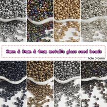 2 毫米 1800 颗金属玻璃种子珠、小工艺珠、小隔珠，用于制作珠宝 DIY 手链项链