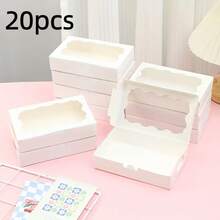 20pcs/Set Valentine's Day/Christmas Gift Boxes With Transparent Display Window - Disposable Style, Perfect For Holiday Gifts, Festival Gift Boxes | Festive Design | Paper Gift Boxes (Halloween/Christmas/Valentine's Day/Thanksgiving/Graduation Season) - Multicolor - View 17