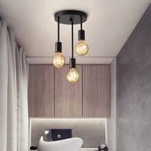 3-Head Minimalist Ceiling Light For Dining Room, Bedroom, Study, Living Room, Creative Pendant Lamp, Staircase Lamp - Black - View 1