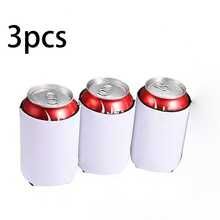 1/3/5/10/20/30pcs Personalized Custom Rubber Can Cooler, Heat Transfer Printing Pattern, Suitable For Beer Bottles, Soft Drinks, Water Bottles, Ideal For Party, Wedding, Home Decor Accessories