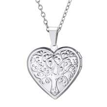 U7 Women Locket Necklace Platinum 14K Gold Photo Lockets That Hold Picture,Chain 20 Inch Person.Alized Gift Custom Love Heart Image Necklaces{Inchcolor_nameinch:Inch04#Stainless(TreeofLife)Inch} - 04#不銹鋼(生命樹) - 查看 1