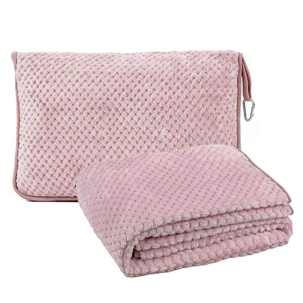 Conjunto Premium 2 em 1 de Cobertor e Travesseiro de Viagem em Jacquard de Pelúcia - Cobertor Multifuncional Compacto e Dobrável para Avião, Almofada com Texturas Avançadas e Capa de Transporte Macia, Poliéster para Todas as Estações, Alça para Mala e Mosquetão/Clipe para Mochila, Lavável, Tema Musical, Ideal para Páscoa, Dia dos Namorados, Dia de Ação de Graças, Natal, Halloween e Ano Novo, Adequado para Carros, Aviões, Aeroportos e Camping, Acessórios Essenciais para Viagem