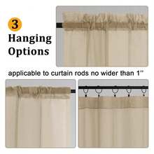 Taupe Sheer Curtains For Bedroom 54 Inches Long 2 Panels, Light Filtering Voile Rod Pocket Curtains, Airy Transparent Sheer Drapes For Living Room, Each 42" Wx54 L - 多色143 - 查看 3