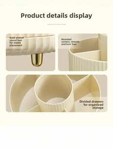 Multi-Color Optional Makeup Brush Organizer 360° Rotating Brush Holder Cup Desktop Accessory 5 Slot Makeup Brush Cup Cosmetic Brush Eyeliner, Dresser Organizer, Desk Stationery Organizer - Holiday Gift