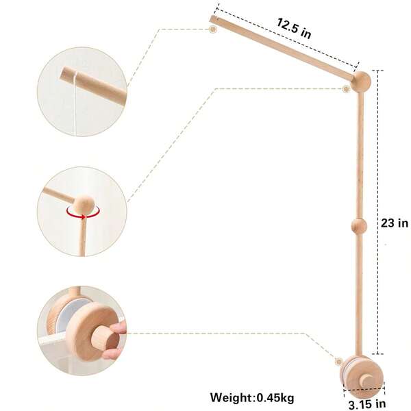 Wooden Bed Hanging Bracket, Suitable For Bed Chimes Decor, Handmade DIY Assembly Product, Wooden Bed Chime Bracket
