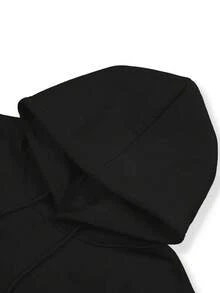 1pc Men'S Casual Cotton Hoodie With Geometric Applique - Nightmare Before Christmas Trick Or Treat Design, Slight Stretch Knit Fabric, Regular Fit Hooded SweaHoodies,Basic Unisex Hoodie Graphic Hoodie - 黑色 - 查看 7