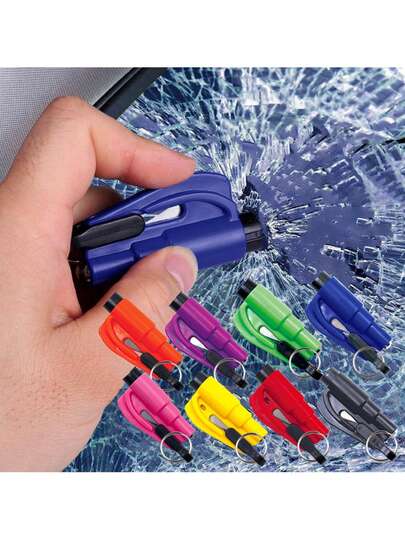 1 pieza Martillo de para automóvil, herramienta de escape de emergencia multifunción mini, rompedor de vidrio, cortador de cinturón de , llavero portátil para escape de automóvil