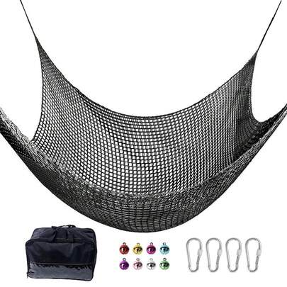 9.8ft/3m Playground Climbing Cargo Net - Kids Playground Net,Polyester Double Layers Rope Bridge Net For Tree House And Outdoor Adventure