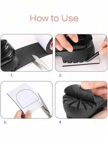 100厘米/卷 防滑隔音鞋底垫，高跟鞋降噪垫，自粘鞋洞修补工具配件 - 黑色 - 查看 9