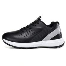 1双男士高尔夫球鞋，系带款式，柔软皮革鞋面，防滑轻便鞋底，织物内衬，适合高尔夫运动和日常休闲穿着。 - 黑色 - 查看 3