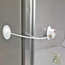 Window/Refrigerator Lock, Refrigerator Lock With 2 Keys, Security Lock, Adhesive, Suitable For Cabinet Locks, Refrigerator Locks And Drawer Locks Security Lock For Refrigerators, Cabinets, Drawers, Freezers And Doors - White - White - View 4