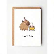 1PC Capybara Birthday Card With Envelope, High-Quality Paper Funny Pun Greeting Card, Cute Animal-Themed Birthday Card For Animal Lovers, Adorable Capybara-Inspired Card For Birthday Celebration & Gifting, Must-Have Pet Lover Birthday Stationery, Perfect Funny Pun Card For Friends, Family & Capybara Fans, Festive Capybara Birthday Greeting Card For Daily Gifting, Soft-Tone High-Quality Paper Card With Playful Vibe, Ideal Animal-Themed Birthday Card For Surprising Loved Ones