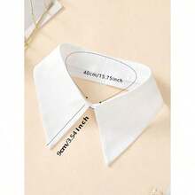 1pc Ladies' Fashionable White Decorative Chiffon Detachable False Collar Shirt Collar Necklace - 白色 - 查看 7