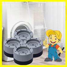 Juego de 4 almohadillas antivibración para refrigerador y lavadora - Silencioso, antideslizante, amortiguador de golpes, alfombrilla para lavadora, elevador, impermeable, adecuado para accesorios de baño y cocina, piezas estándar de electrodomésticos de cocina, accesorios de baño para lavadora, accesorios estándar de cocina. - Multicolor - Ver 6
