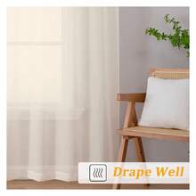 Sheer Curtains 30 Inch Length, Short Light Filtering Voile Small Cafe Kitchen Curtains With Rod Pocket, Short Curtain For Bathroom Window, 42x30 Inch, 2PCS - Multicolor 138 - View 5