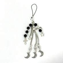 1PC Aesthetic -Style GuitarKeychain With Star & Heart Charm,Edgy Silver Metal Pendant For Bag,Keys, Phone, Unique Party Gift - Silver - View 6