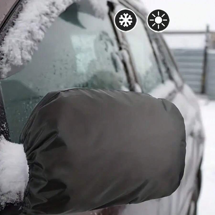 2 Packs Car Mirror Snow Cover, Adjustable Ribbon Mirror Cover, Suitable For Most SUVs, Minivans, Sedans, Easy To Install And Easy Disassemble Design, Universal Accessories For Trucks, Winter Auto Accessories, Compact Cover, Universal Models, Comfortable Fit, Reinforced Stitching, SUV Mirror Shield, Car Owner, Van Owner - one-size - View 1