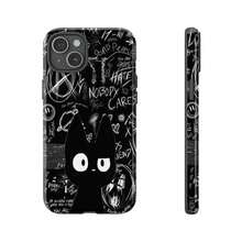 Grunge Black Cat & Anime Aesthetic Phone Case – Y2K Gothic Design With Doodle Graffiti, Dark Art, And Cartooncore Style – For IPhone 7–16 (SE, Plus, Pro Max) &  Galaxy S21–S24 Series - 混色-3 - 查看 2